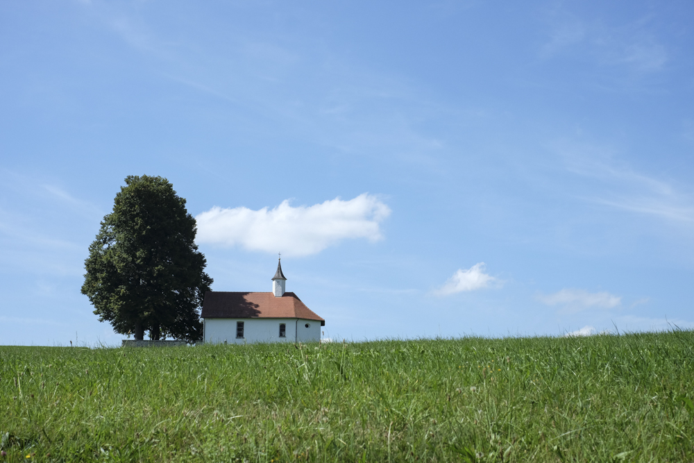 Allgäu, Wiese Himmel, Kapelle