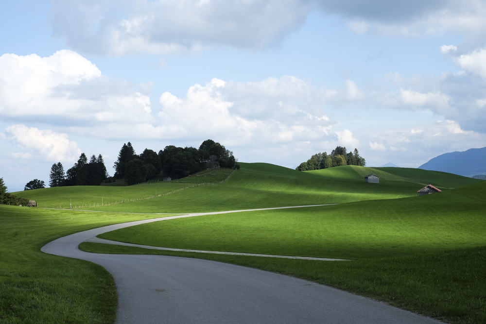 Landschaft Allgäu Bayern Wiese Himmel Hügel